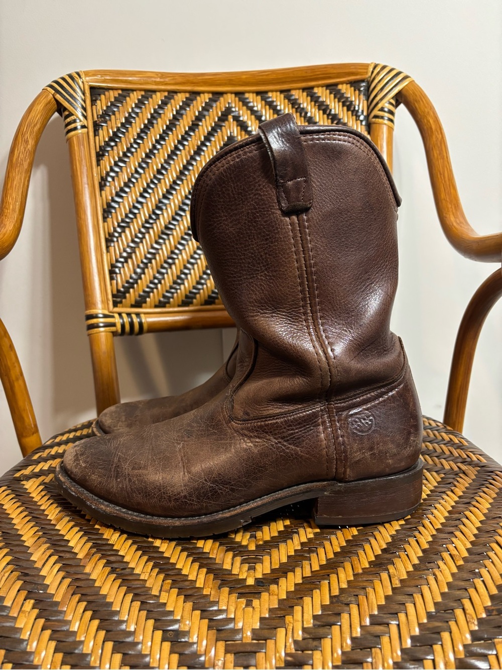 Double-H DH2511 Roper Cowboy Western Leather Boots USA 9.5D